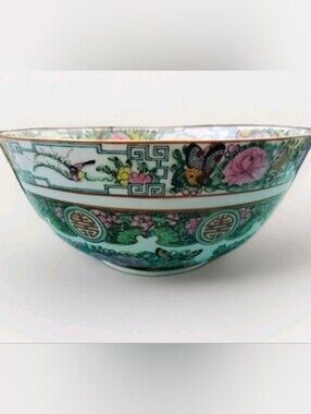 Vintage Hand-Decorated Rose Medallion Porcelain Punch Bowl – ACF Hong Kong